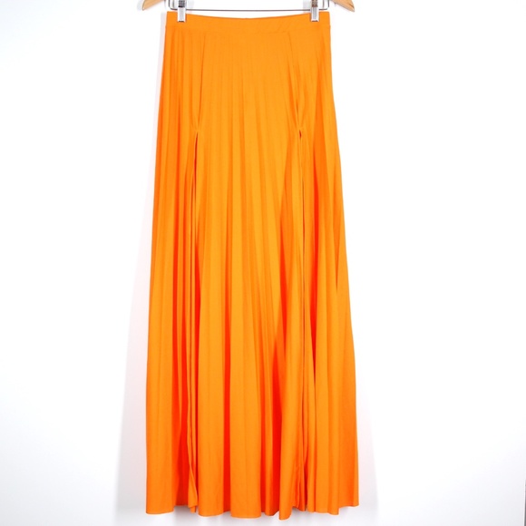ASOS Dresses & Skirts - ASOS Pleated Maxi Skirt Double Split Orange Size 6